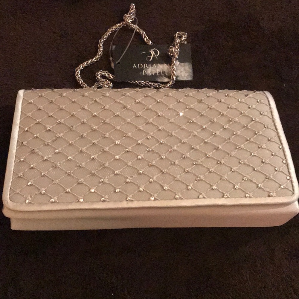 Adrianna Papell Metallic Fabric Clutch